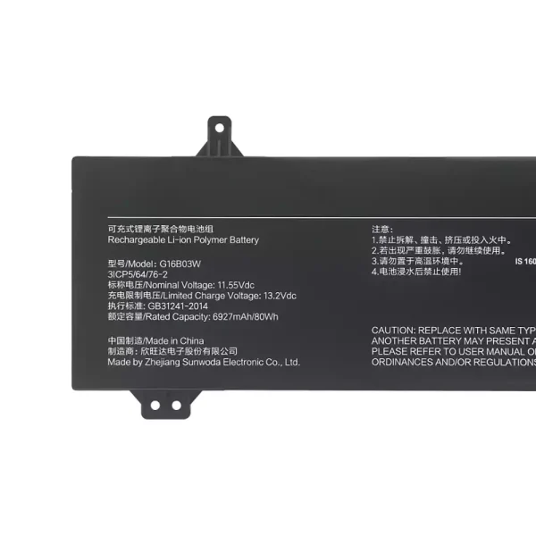 Batterij laptop accu voor G16B03W,Redmi G Pro 2022/Redmi G Pro 2024 - Afbeelding 3