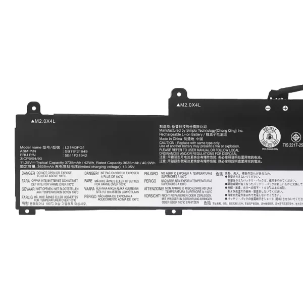 Batterij laptop accu voor LENOVO L21L3PG1 L21M3PG1 L21C3PG1 - Afbeelding 3