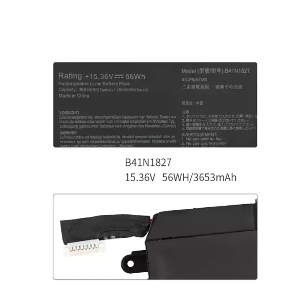 Batterij laptop accu voor ASUS B41N1827 - Afbeelding 2
