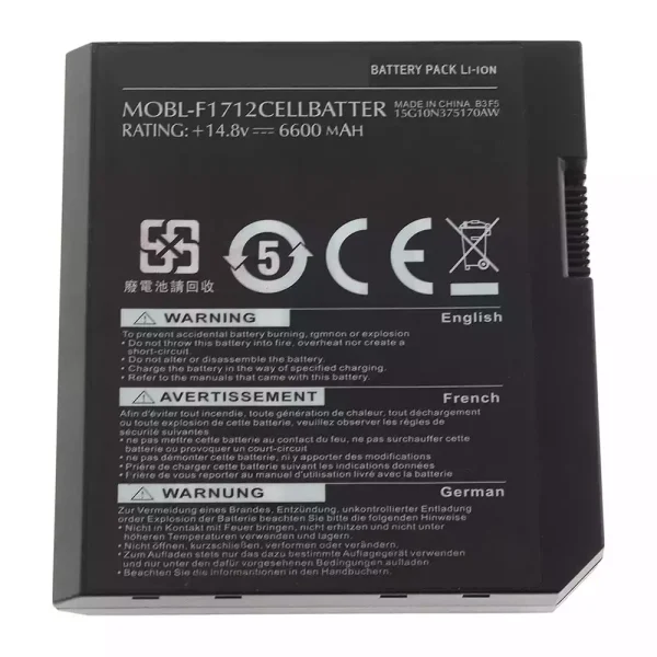 Batterij laptop accu voor DELL Alienware M17x L062056 MOBL-F1712CELL