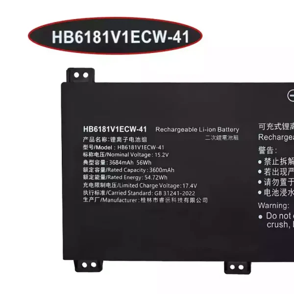 Batterij laptop accu voor HUAWEI HB6181V1ECW-41 - Afbeelding 3