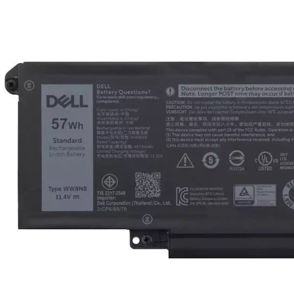 Batterij laptop accu voor DELL WW8N8 66DWX - Afbeelding 3