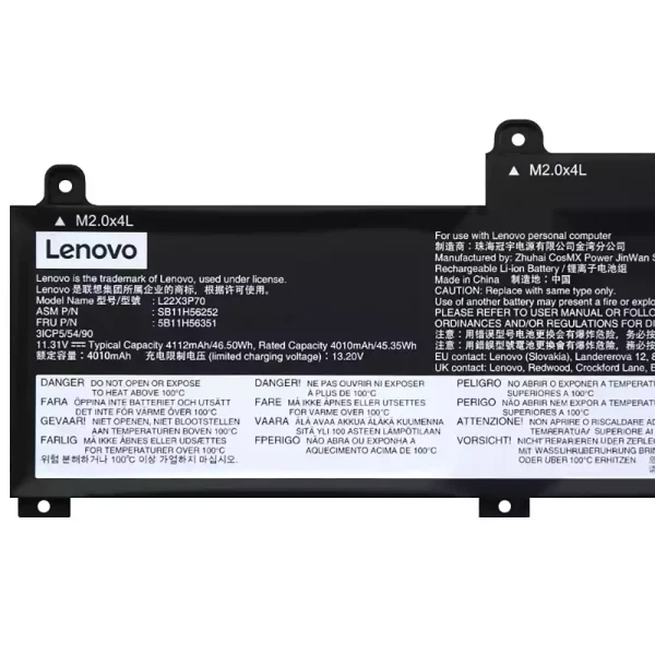Batterij laptop accu voor LENOVO L22B3P70 L22X3P70 L22M3P70 - Afbeelding 3