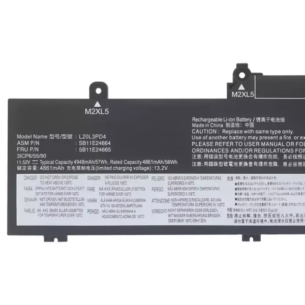 Batterij laptop accu voor LENOVO L20M3PD4 L20L3PD4 - Afbeelding 3
