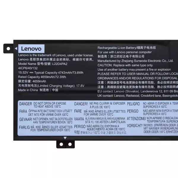 Batterij laptop accu voor LENOVO L22C4PA2 L22D4PA2 L22M4PA2 - Afbeelding 3