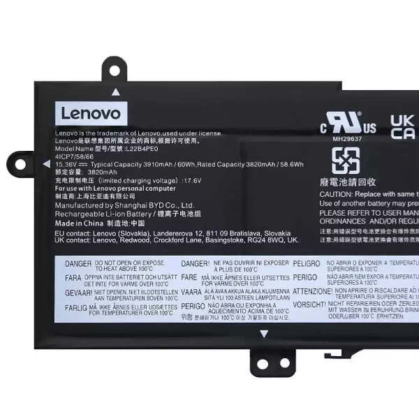 Batterij laptop accu voor LENOVO L22B4PE0 L22C4PE0 L22D4PE0 L22M4PE0 - Afbeelding 3