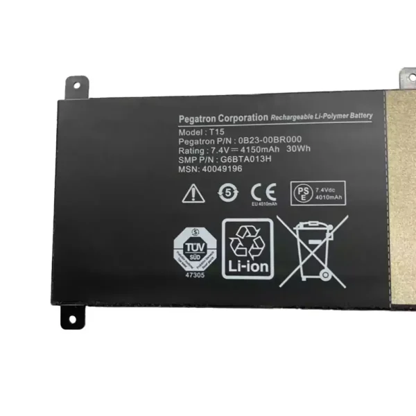 Batterij laptop accu voor 0B23-00BR000 G6BTA013H T15 - Afbeelding 2
