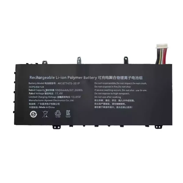 Batterij laptop accu voor AEC677475-3S1P