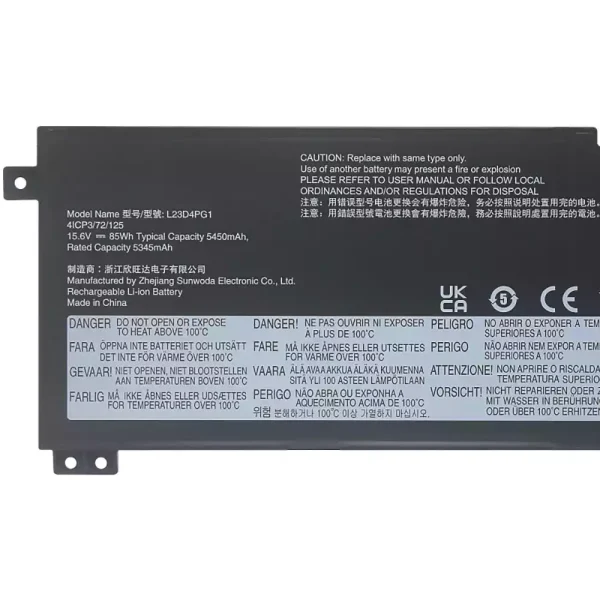Batterij laptop accu voor LENOVO L23N4PG1 L23X4PG1 L23D4PG1 - Afbeelding 3