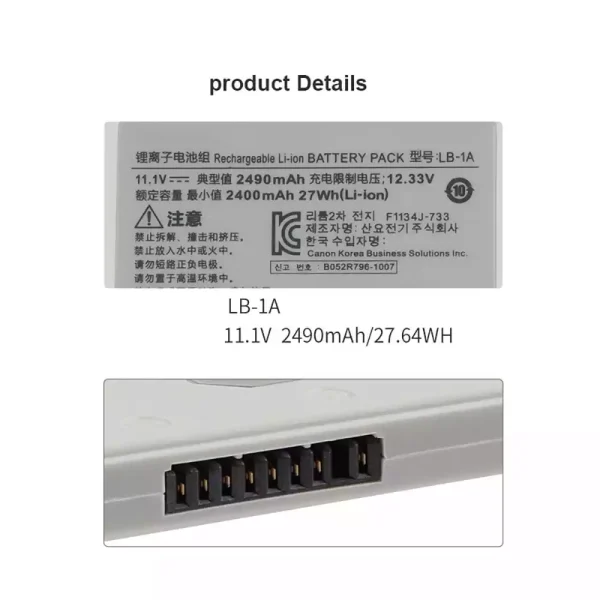 Vervangende accu voor Canon CXDI-401C CXDI-401G CXDI-50G CXDI-501C CXDI-55G - Afbeelding 3