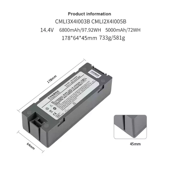 Vervangende accu voor COMEN CMLI2X4I005B CMLI2X4I002B - Afbeelding 3