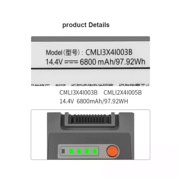 Vervangende accu voor COMEN CMLI2X4I005B CMLI2X4I002B - Afbeelding 4