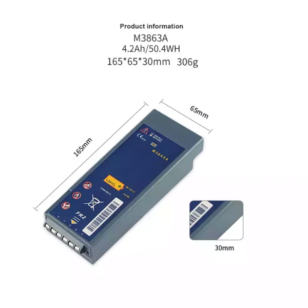 Vervangende accu voor Philips HeartStart FR2 HeartStart FR2+ M3860A M3861A M3863A M3840A M3841A - Afbeelding 3