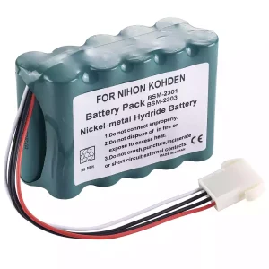 Vervangende accu voor Nihon Kohden WS-231P,QI-231P,QI-236P,BSM-73