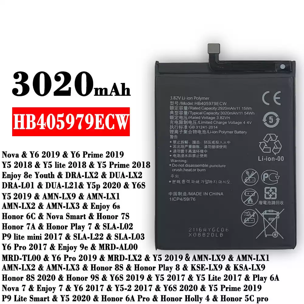 Originele accu HB405979ECW voor HUAWEI Y6 2019 / Y5 2018