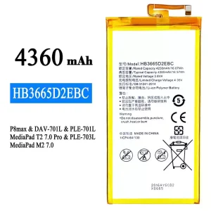 Originele accu HB3665D2EBC voor HUAWEI P8 max