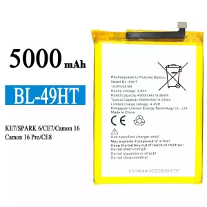Originele accu BL-49HT voor Tecno KE7 / SPARK 6 / Camon 16 /Camon 16 Pro