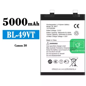 Originele accu BL-49VT voor Tecno Camon 30