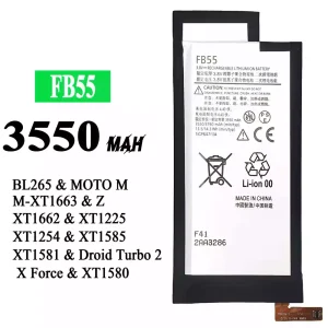 Originele accu FB55 voor Motorola BL265 / MOTO M /X force / XT1662 / XT1663/XT1225 / XT1254 /T1580/XT1585 / XT1581 / Droid Turbo 2 X Force