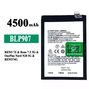 Originele accu BLP907 voor OPPO RENO 7Z / Reno 7Z 5G / RENO 7 4G / RENO 8 4G /OnePlus Nord N20 5G