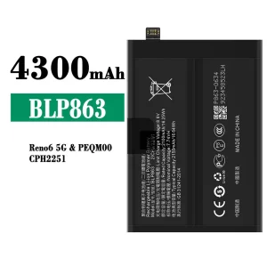 Originele accu BLP863 voor OPPO RENO 6 5G