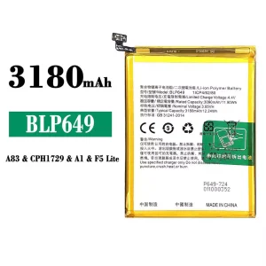 Originele accu BLP649 voor OPPO A83 / A1 / F5 Lite / A83T