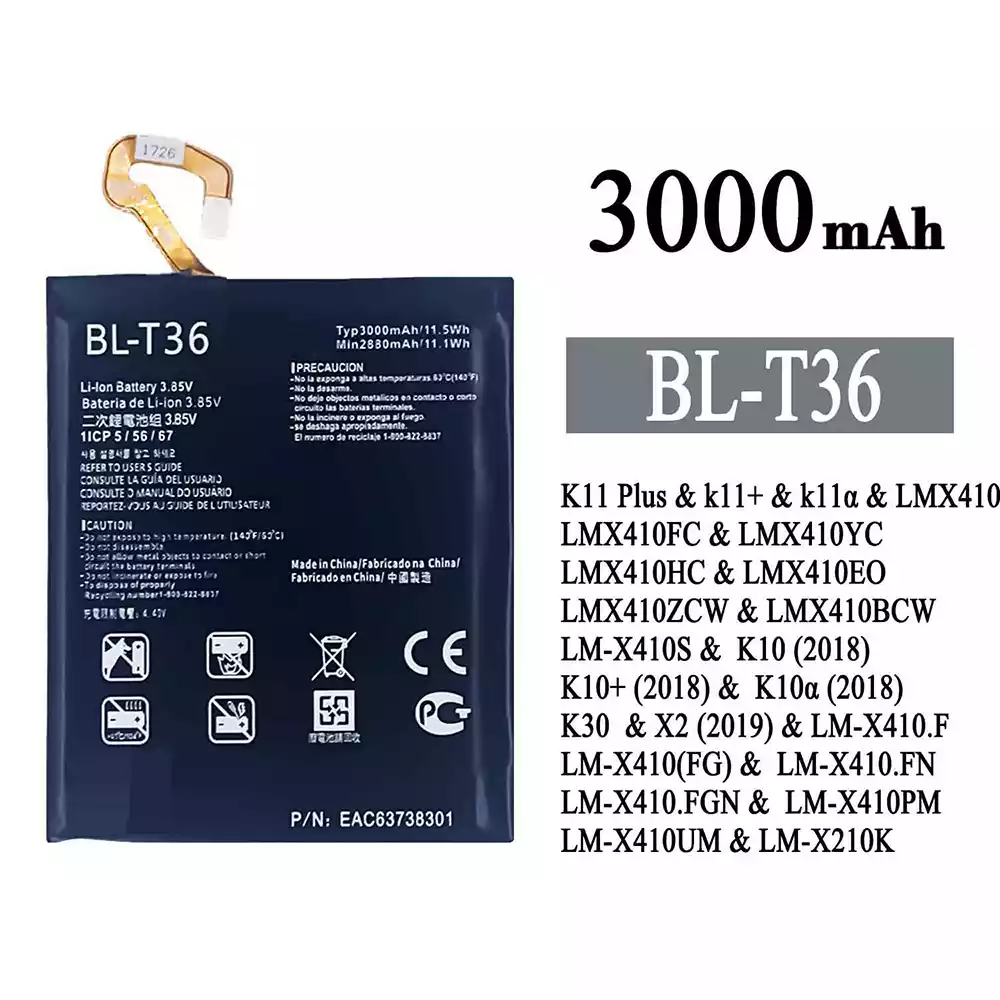 Originele accu BL-T36 voor LG K11 Plus /K10 / K10+