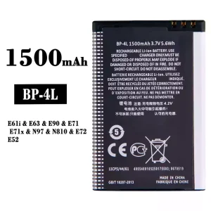Originele accu BP-4L voor Nokia E61i/E63/E90/E71/E71x/N97/N810/E72/E52