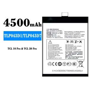 Originele accu TLP043D1/TLP043D7 voor Alcatel TCL 10 Plus/TCL 20 Plus/TCL 10 pro/TCL 20 pro