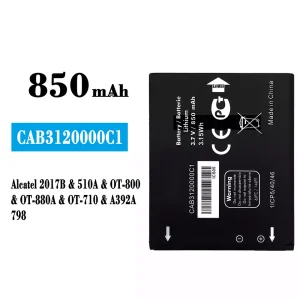 Originele accu CAB3120000C1 voor Alcatel 2017B/510A/798/OT-800/OT-880A/OT-710/A392A