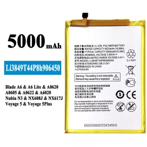 Originele accu Li3849T44P8h906450 voor ZTE Blade A6/A6 Lite/Nubia N3/Voyage 5/Voyage 5 PLUS