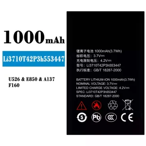 Originele accu Li3710T42P3h553447 voor ZTE U526/E850/A137/F160