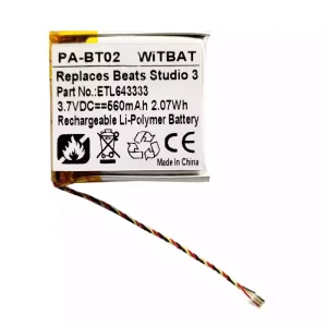 Vervangende accu voor Bluetooth-hoofdtelefoon Beats Solo Pro Wireless,Studio 2 B0500,Studio 2.0,Studio 3.0,SDHP-P1401