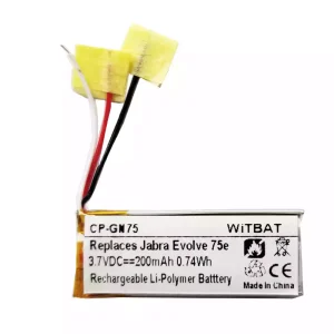 Vervangende accu voor Bluetooth-hoofdtelefoon Jabra HSC100W,Evolve 75e,AHB621333H