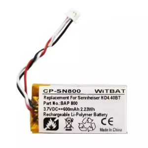 Vervangende accu voor Bluetooth-hoofdtelefoon Sennheiser BAP 800,AHB571935PCT-03