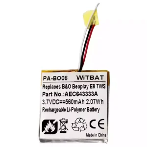 Vervangende accu voor Bluetooth-hoofdtelefoon B&O B'eoplay E8, Be'oplay E8 TWS Case,AEC643333A