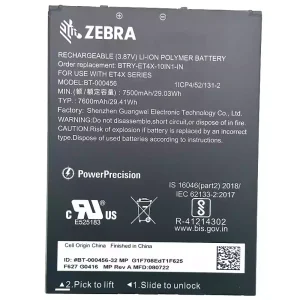 Accu voor ZEBRA BTRY-ET4X-10IN1-IN BT-000456